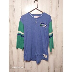 Seattle Seahawks Mitchell & Ness Throwbacks 3/4 Sleeves Shirt Size Large